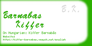 barnabas kiffer business card